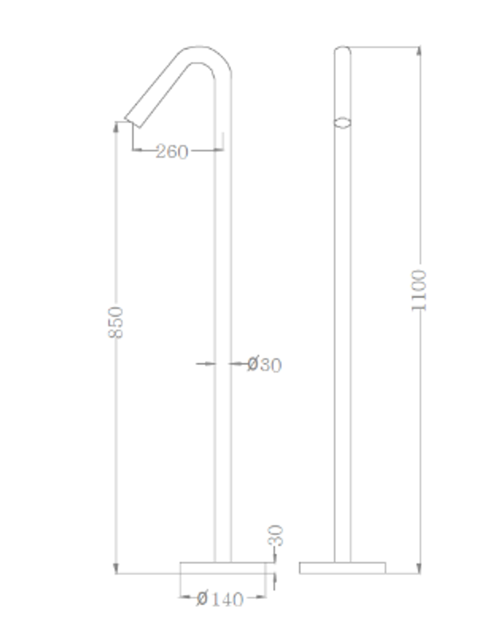 Смеситель для ванны RUBINELLI ELEGANZA RB-PB1050GM
