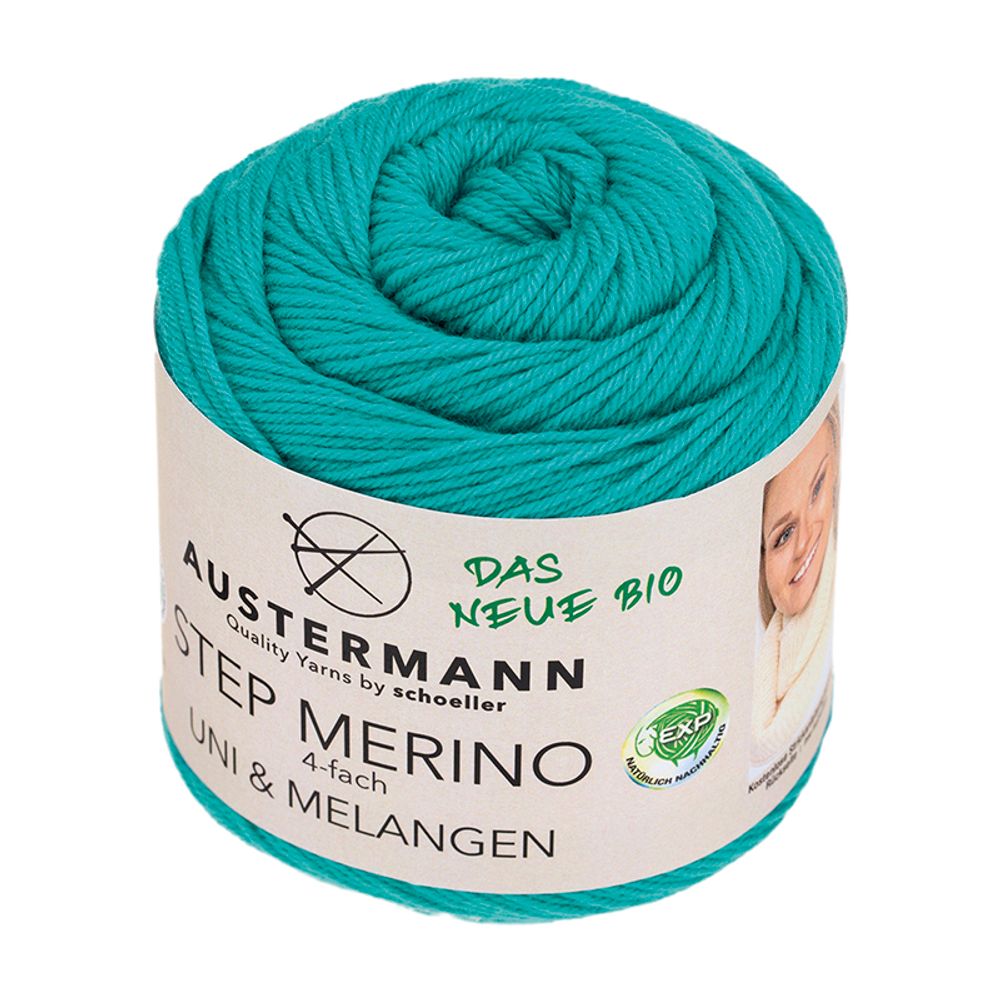 Пряжа Austermann (Аустерманн) Step Merino 4-fath Uni&amp;Melangen Gots / уп.5 мот. по 100 г, 400м, кюрасао