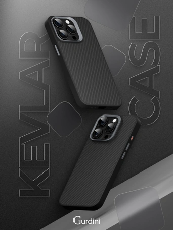 Чехол защитный для iPhone 15 Pro 6.1" Gurdini Kevlar Case Черный