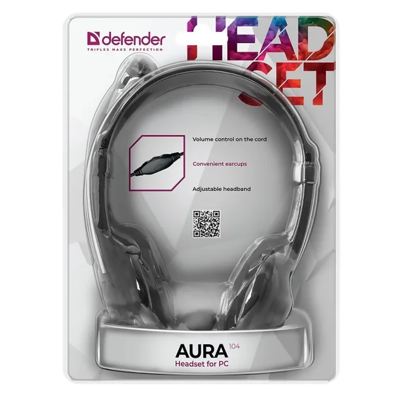 Наушники проводные с микрофоном Defender Aura 104. Компьютерная гарнитура