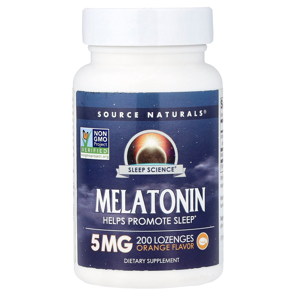 Source Naturals, Sleep Science®, мелатонин, апельсин, 200 пастилок