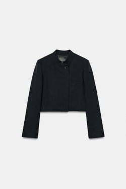 ZARA УКОРОЧЕННЫЙ БЛЕЙЗЕР — ZW COLLECTION, МОРСКОЙ СИНИЙ