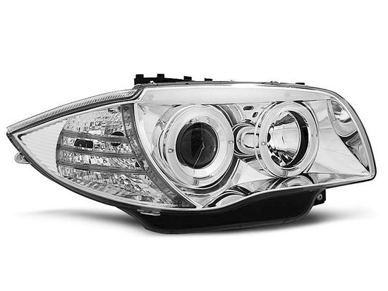 Передние фары Bmw 1 E81/E87 angel eyes chrome