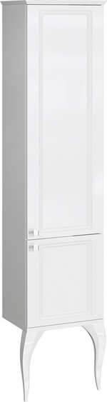 AQ LAD0504W LaDonna Пенал L/R напольный, на ножках, 400х1850х300 мм, 2 двери, 3 полки, Белый глянец