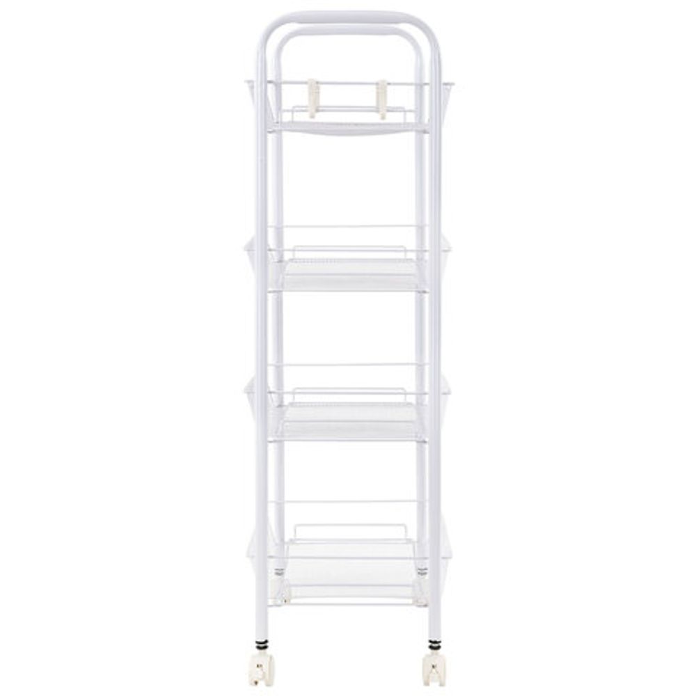 Этажерка (тележка) BOOMHOUSE (БУМХАУС) RC-004 4 яруса, на колесах, В84хШ42,5хГ25,5 см, металл, белая, 701458