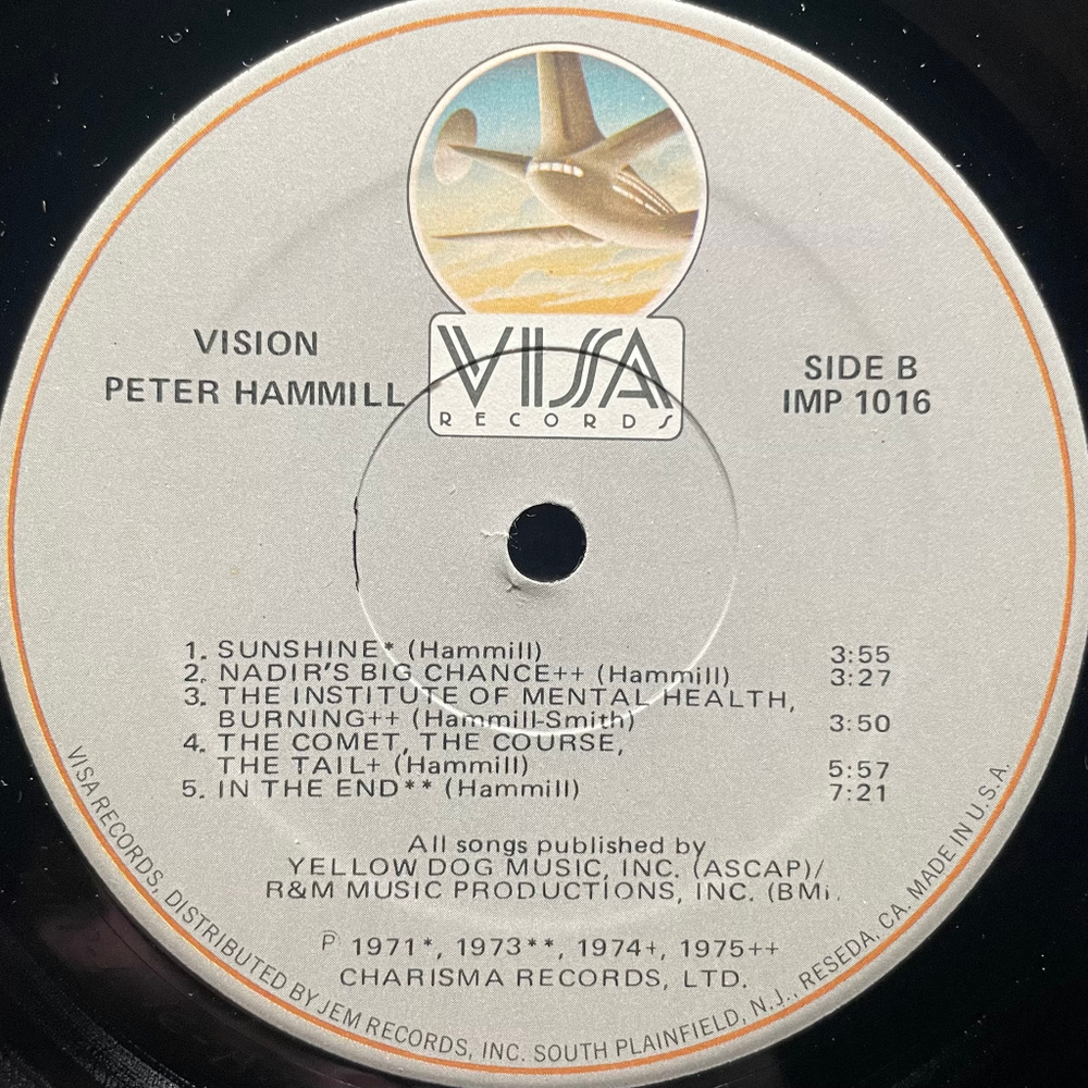 Peter Hammill ‎– Vision (США 1978г.)