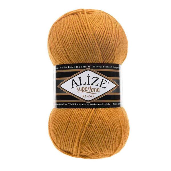 Пряжа Alize (Ализе) Superlana klasik / уп.5 мот. по 100 г, 280м, 002 желтый A