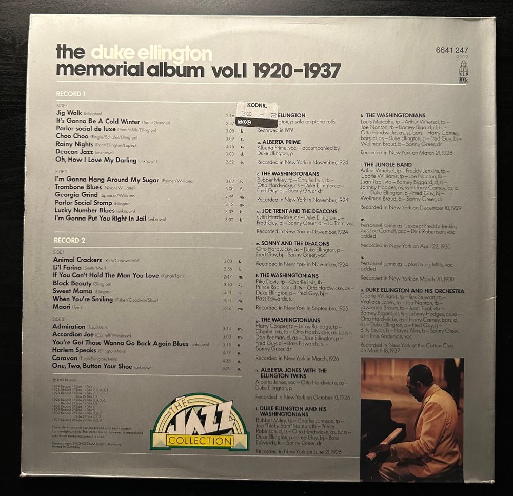 Duke Ellington - The Duke Ellington Memorial Album, Vol. I (1920-1937) 2LP (Германия)