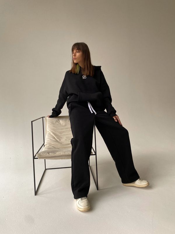 Брюки Wide Sweatpants черные - фото 10