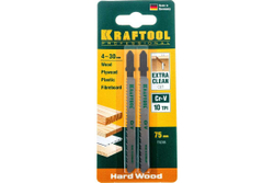 Пилки Kraftool для электролобзика по дереву 75x2.5 мм чистый рез 2 шт. EU 159511-2.5