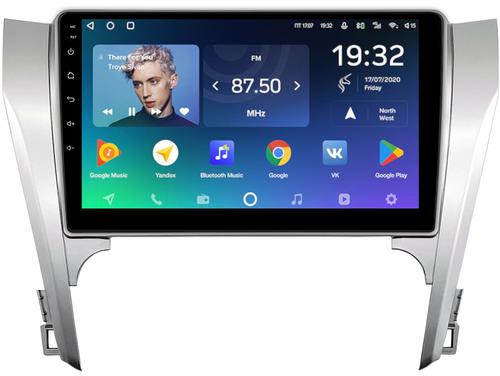 Магнитола Toyota Camry 50 2011-2014 (рамка серебро 10) - Teyes CC2 PLUS монитор 10.1" QLED, Android 10, Быстрая, SIM-слот