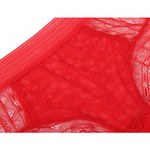Трусики бразилиана Floral Lace, красные, XS-S