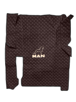 Ковры MAN TGX (автомат, механика) (экокожа, коричневый, черный кант, бежевая вышивка)