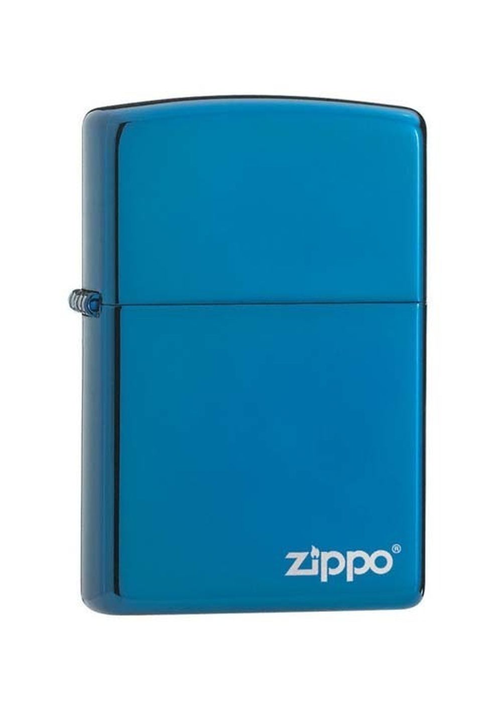 Зажигалка Sapphire Zippo Logo синяя с фирменным логотипом глянцевая (20446ZL)