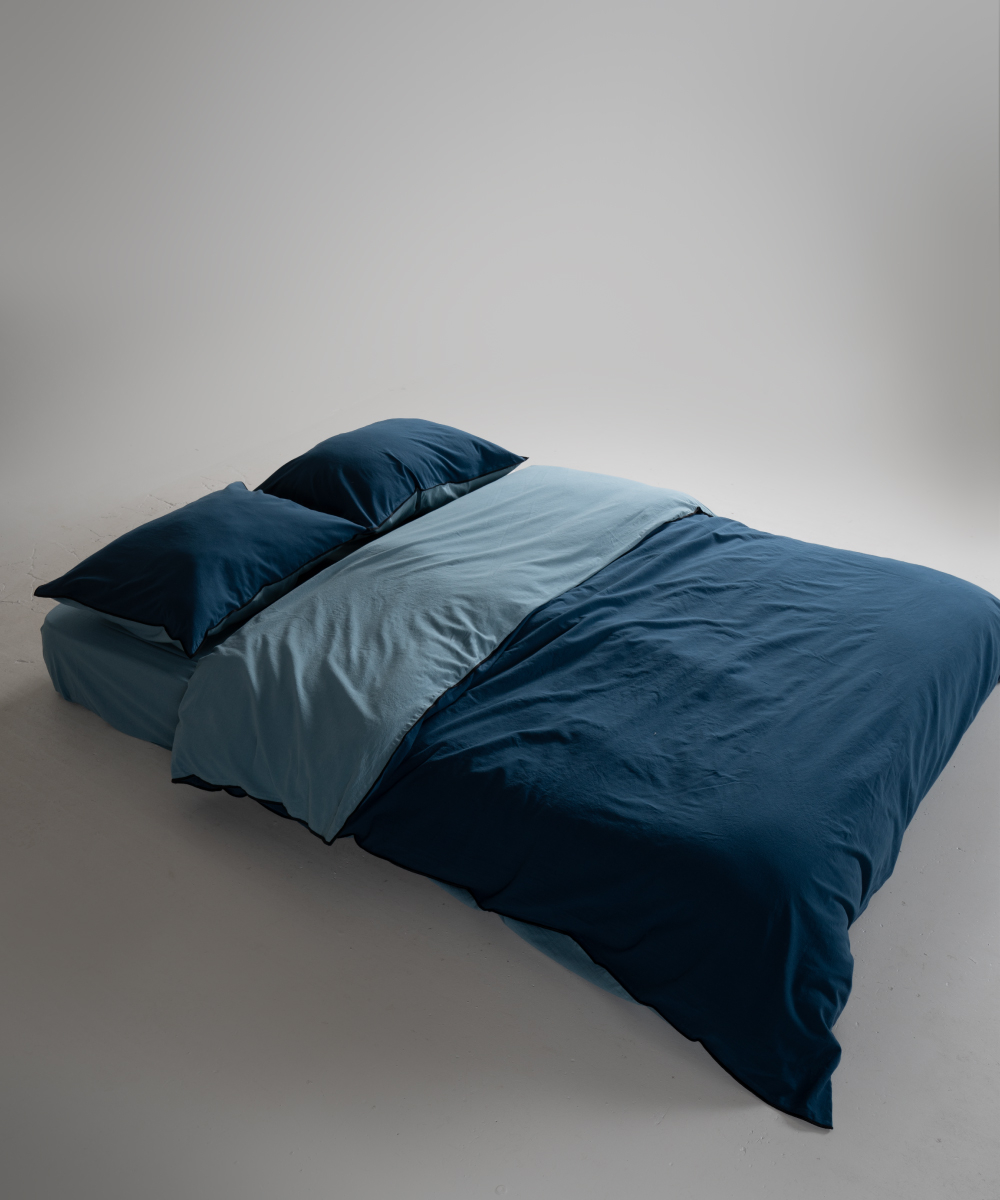 Lımasso КПБ 4 пр. Stonewashed Essualte Akdeniz Blue-Dress Blue пододеяльник 200*220, простынь 240*260, наволочки 50*70 2шт