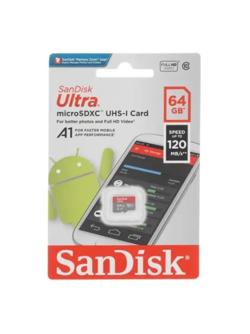Карта памяти Ultra SDSQUA4-064G-GN6MN microSDXC 64 ГБ