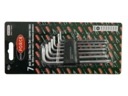 Набор ключей TORX Г-образных длинных с отверстием 7пр.(Т10Н,Т15Н,Т20Н,Т25Н,Т27Н,Т30Н,Т40Н) в пластиковом держателе RockForce##Rock FORCE RF-5071TL