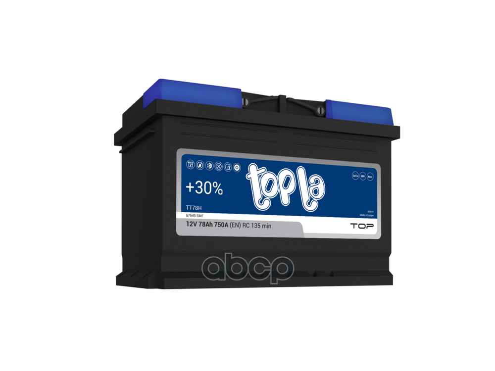 Аккумулятор TOPLA Top 78 А/ч обратный R+ 278x175x190 L3 EN 750 А