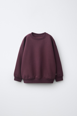 ZARA ОДНОТОННАЯ ТОЛСТОВКА, ГРАНАТОВЫЙ