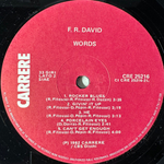F.R. David ‎– Words (Италия 1982г.)