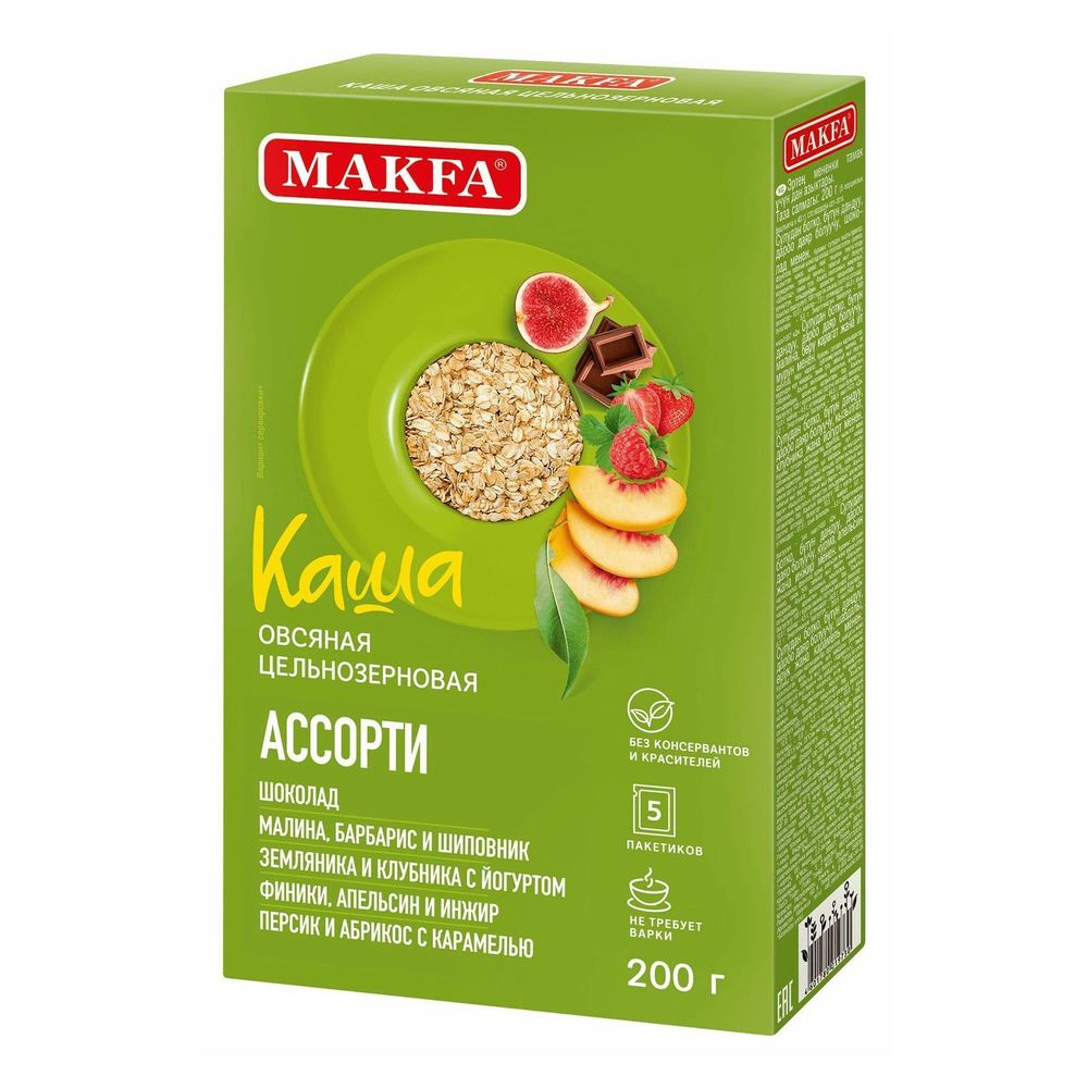 Каша Макфа овсяная цельноз на фруктозе 200г
