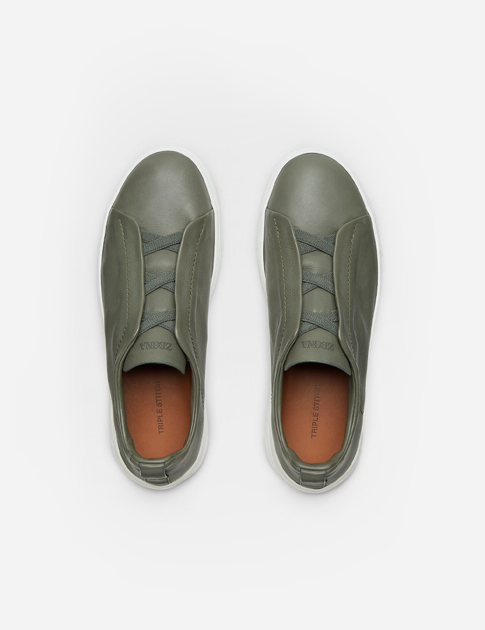 Zegna Stitch Secondskin Sneakers Light Army Green