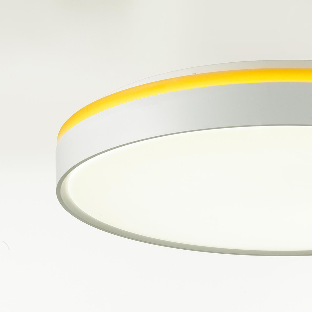 7709/DL COLOR SN 154 Светильник пластик/белый/желтый LED 48Вт 4000К D420 IP43 KEZO YELLOW