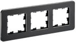 BRITE Рамка 3-местная РУ-3-1-Бр металл черный RE IEK