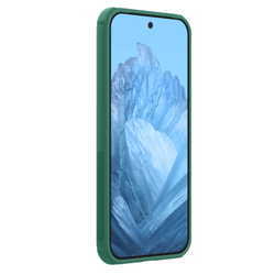 Чехол зеленого цвета (Dark Green) от Nillkin c поддержкой зарядки MagSafe для Google Pixel 9 и 9 Pro, серия Super Frosted Shield Pro Magnetic Case