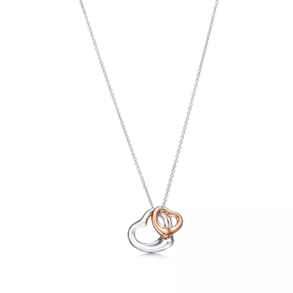 Подвеска из серебра и розового золота 18k,Tiffany 💠Open heart 16mm.