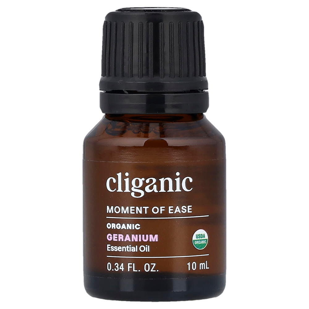 Cliganic, Moment of Ease™, на 100% чистое эфирное масло, герань, 10 мл (0,34 жидк. унции)