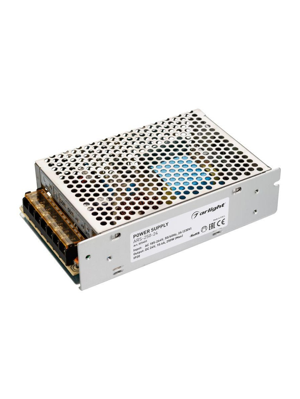 Блок питания ARS-250-24 24В 10.4А 250Вт IP20 сетка 2 года Arlight 025403