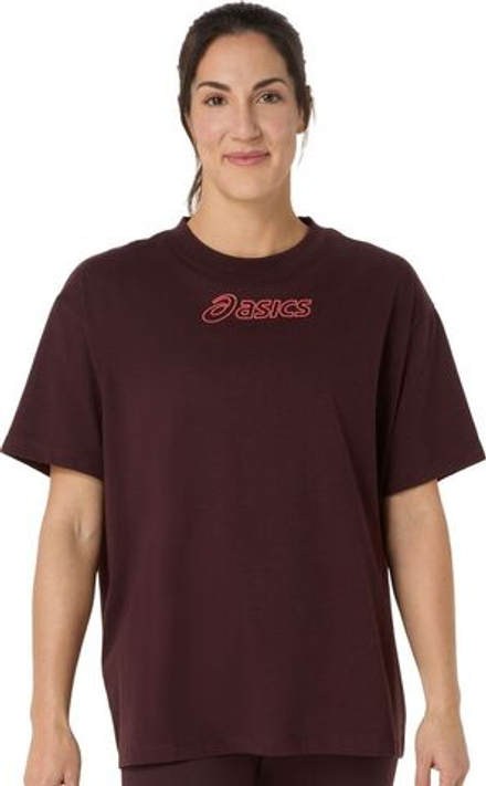 Женская теннисная футболка Asics Logo - dark currant