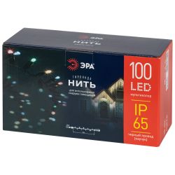 Светодиодная новогодняя гирлянда ЭРА ERAPS-PM10 нить уличная 10 м мультиколор 100 LED | Профессиональное праздничное и новогоднее освещение