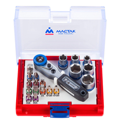 Набор вставок (бит) 1/4", TORX, HEX, Pozidriv, Phillips, Slotted, 20 предметов МАСТАК 058-10020C