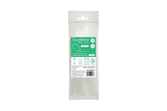 Бандаж кабельный Systeme Electric 200*3,6 белый (упаковка 100шт) 36257