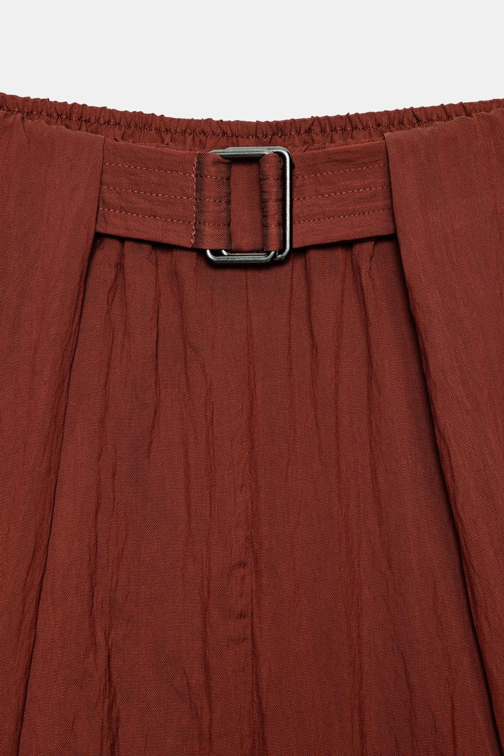 ZARA БРЮКИ С РЕМНЕМ И ПРЯЖКОЙ — ZW COLLECTION, ЗЕМЛЯНОЙ