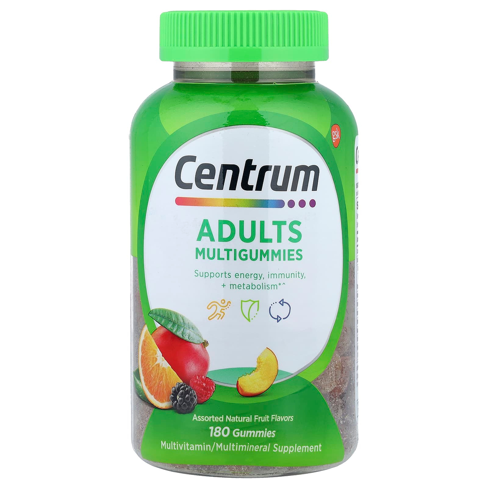 Centrum, Мультивитамины для взрослых, натуральное фруктовое ассорти, 180 жевательных таблеток