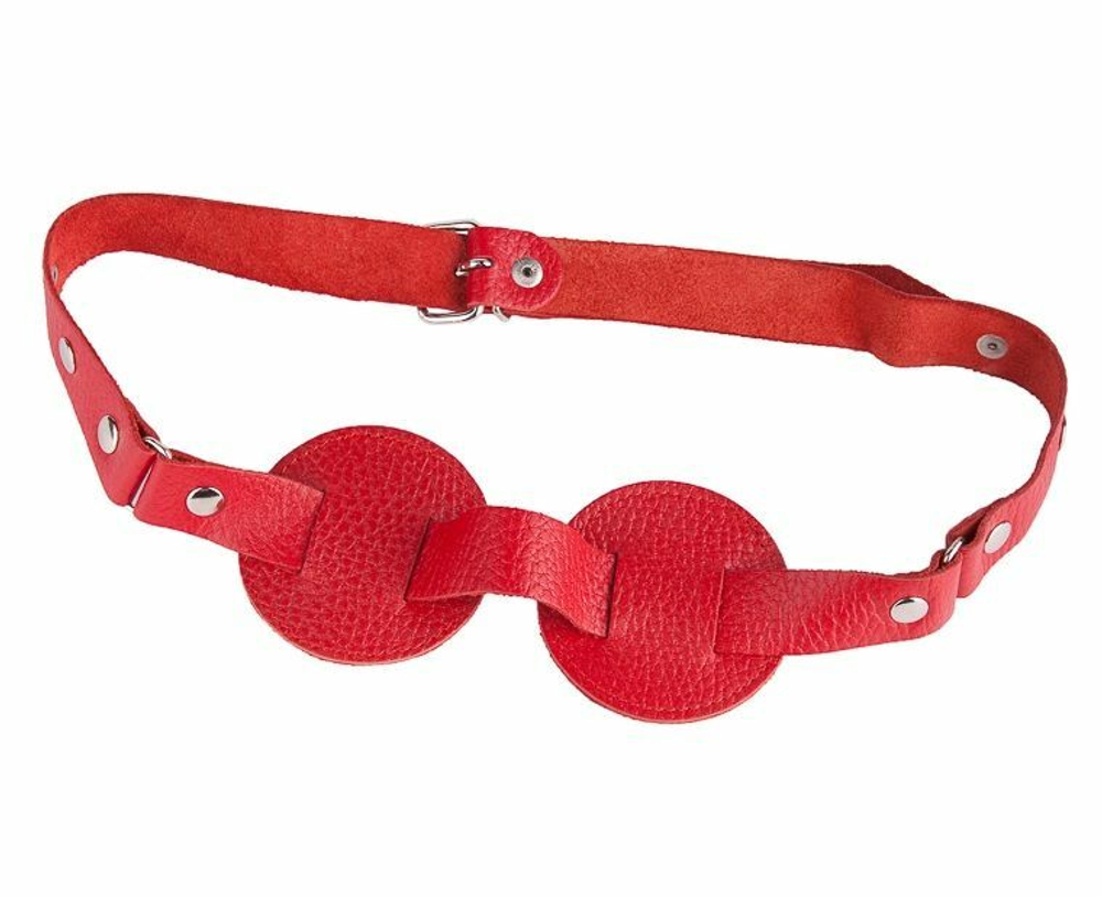 Красная кожаная маска на глаза для эротических игр (Цвет: красный)