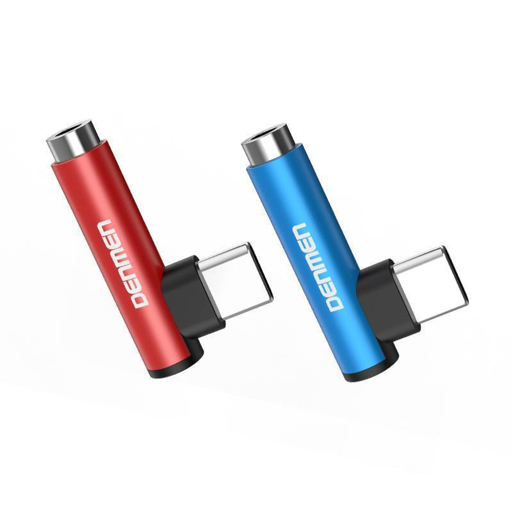 Адаптер-переходник DENMEN DU03 Type-C(m) - 3.5 Jack(f) Blue