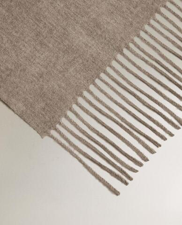 ZARA HOME ПЛЕД ИЗ ШЕРСТИ И КАШЕМИРА, БЕЖЕВЫЙ