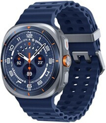 Смарт-часы Samsung Galaxy Watch Ultra 2025 LTE 47mm [корпус - серебристый, ремешок - синий, 1.47", Super AMOLED, IP68, Bluetooth, NFC, Wi-Fi, для Android 12.0 и выше]