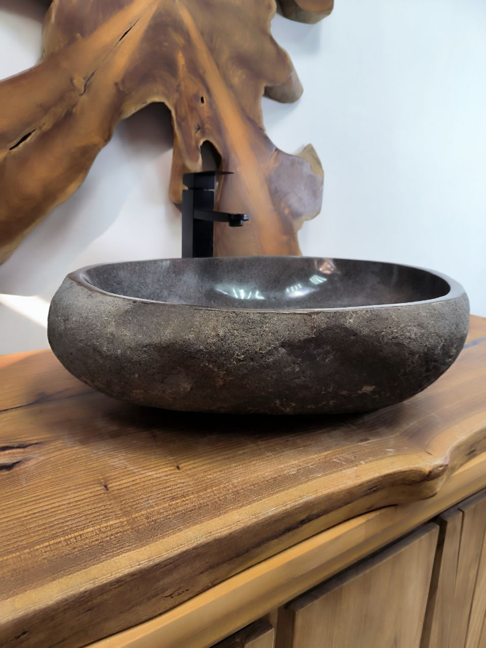 Раковина из речного камня RS-66506 60х46х15 из натурального камня