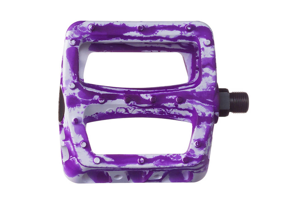 Педали Odyssey Twisted Tie-Dye пластик (белый / фиолетовый)