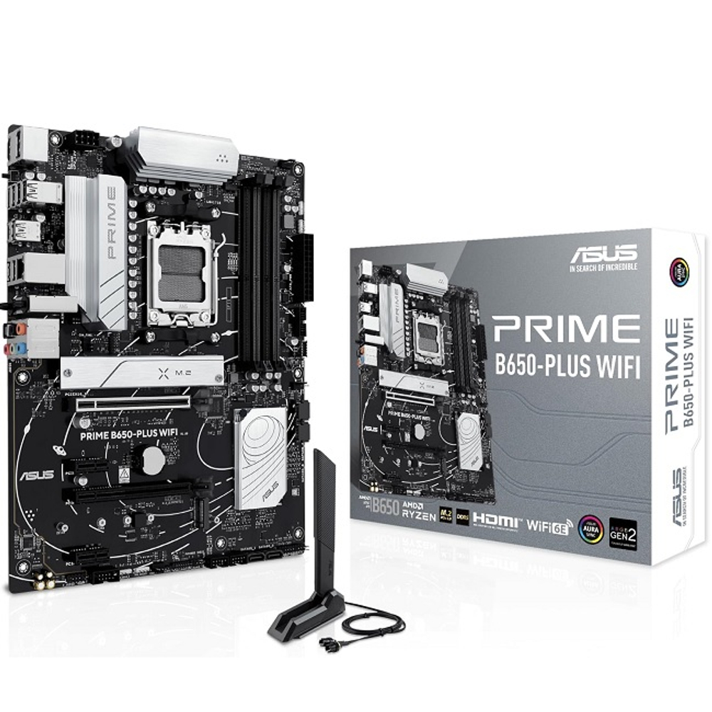 Материнская плата ASUS PRIME B650-PLUS WIFI (AM5/AMD B650/4xDDR5/2xPCI-Ex16/2xM.2/SB7.1/GLAN/Wi-Fi/BT/DP/HDMI/ATX)