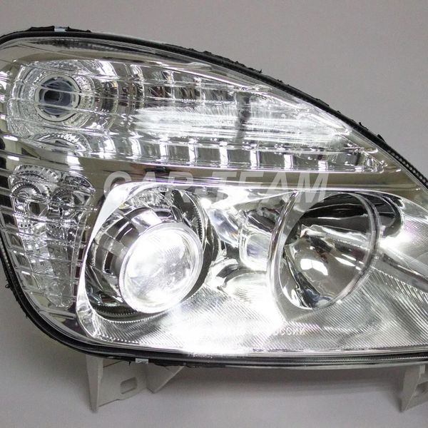 Фары Газель Бизнес передние с Bi LED модулями, хромированная маска (под ключ)