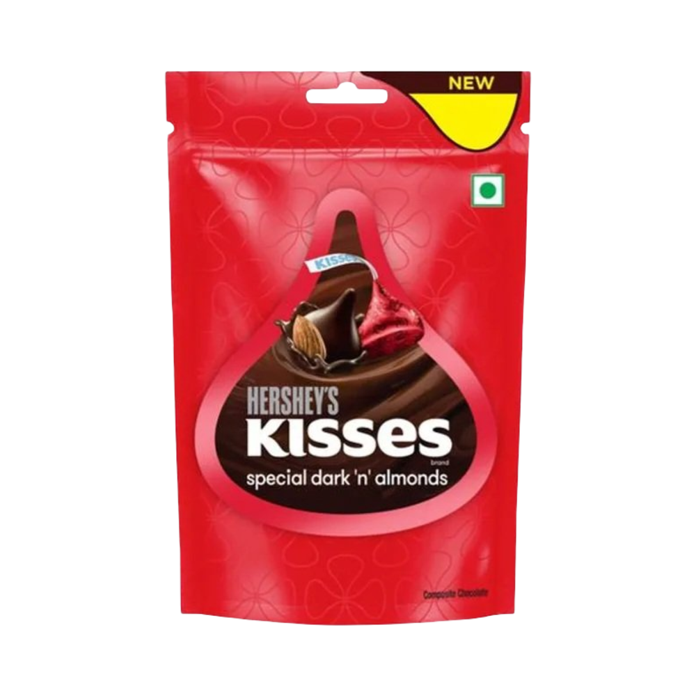 Конфеты Hersheys Kisses Темный шоколад и миндаль 36г