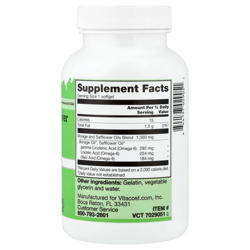 Vitacost, Borage and Safflower Oils Blend, 60 Softgels