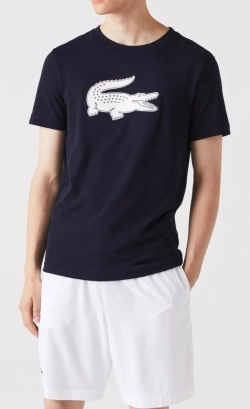 Теннисная футболка Lacoste SPORT 3D Print Crocodile Breathable Jersey - navy blue/white