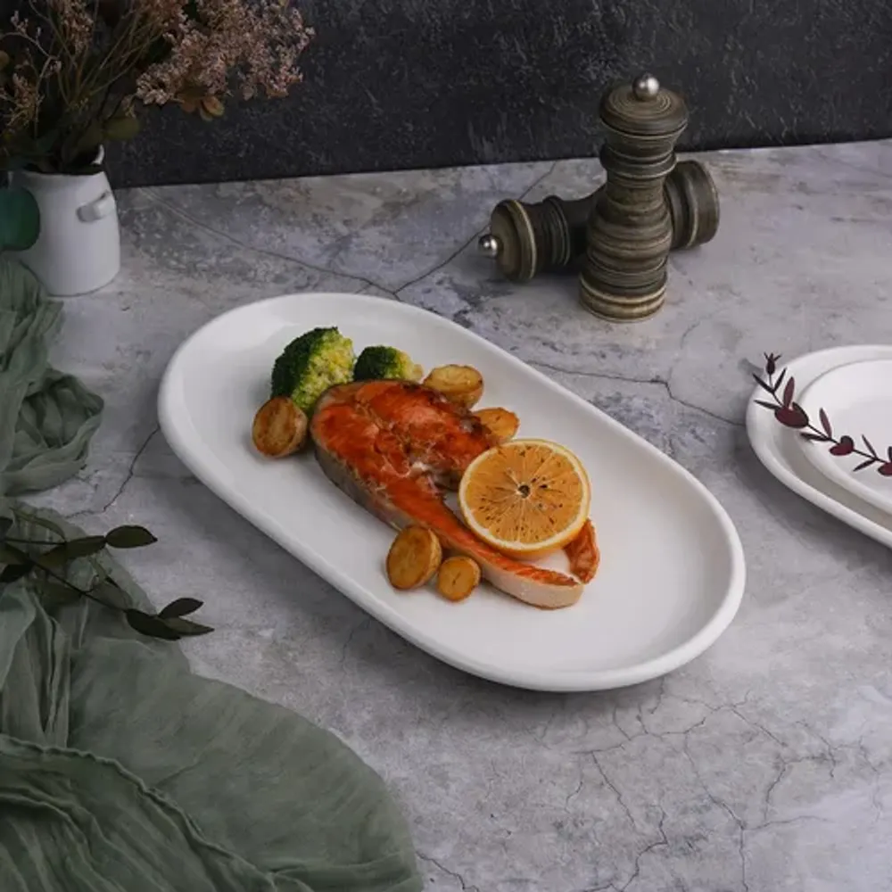 Блюдо овальное 32,7*17,8 см h2,7 см для подачи белое фарфор NEW P.L. Proff Cuisine [6]